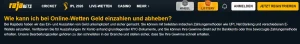 Übersicht der Auszahlungsarten und Zahlungsfelder im Rajabets-Kontobereich