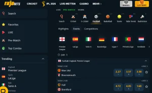 Fußballbegegnungen bei Rajabets mit drei Ausgangsquoten für den Spielausgang